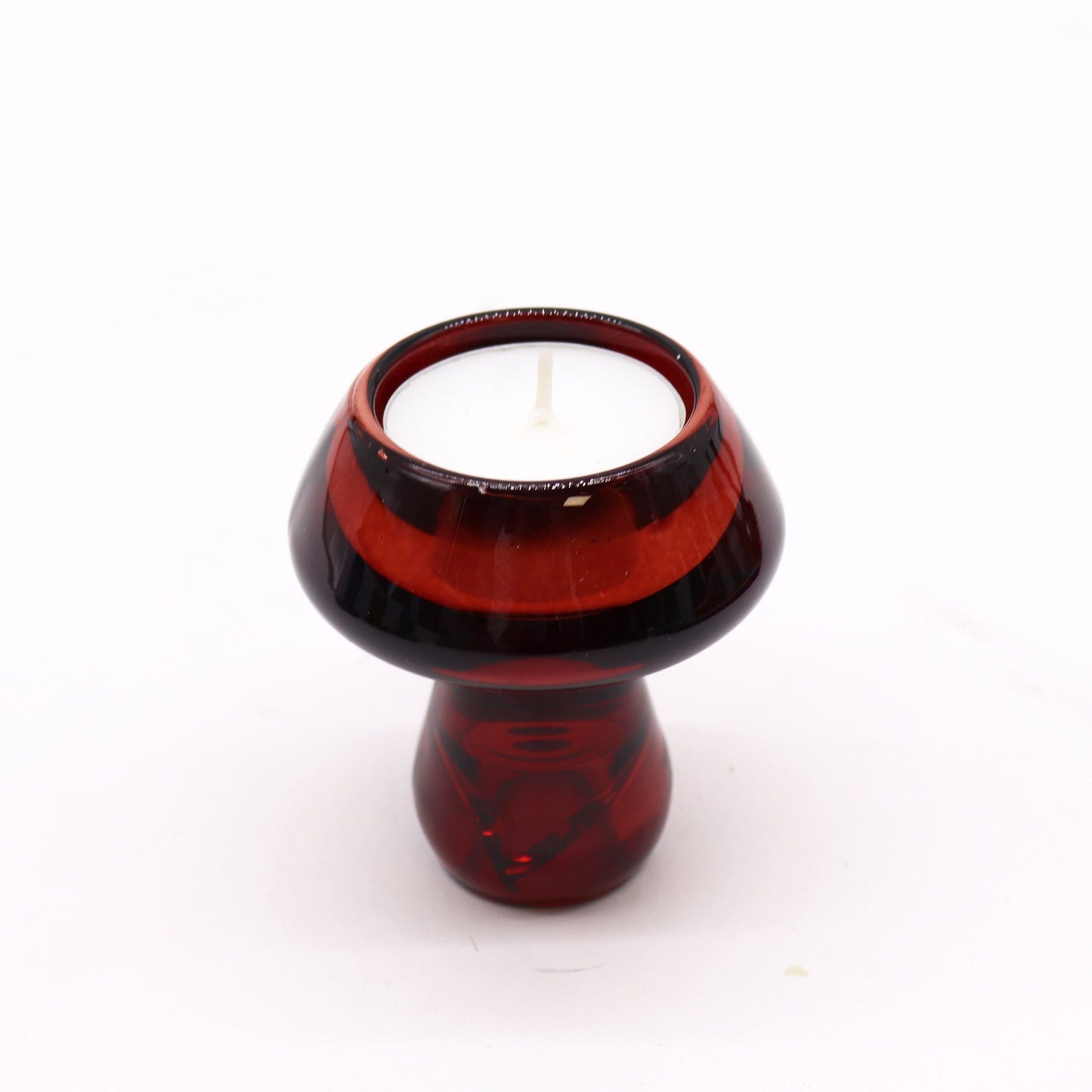Set of 2 Mushroom Flip Dinner Candle / Tealight Holder - Vampire Red