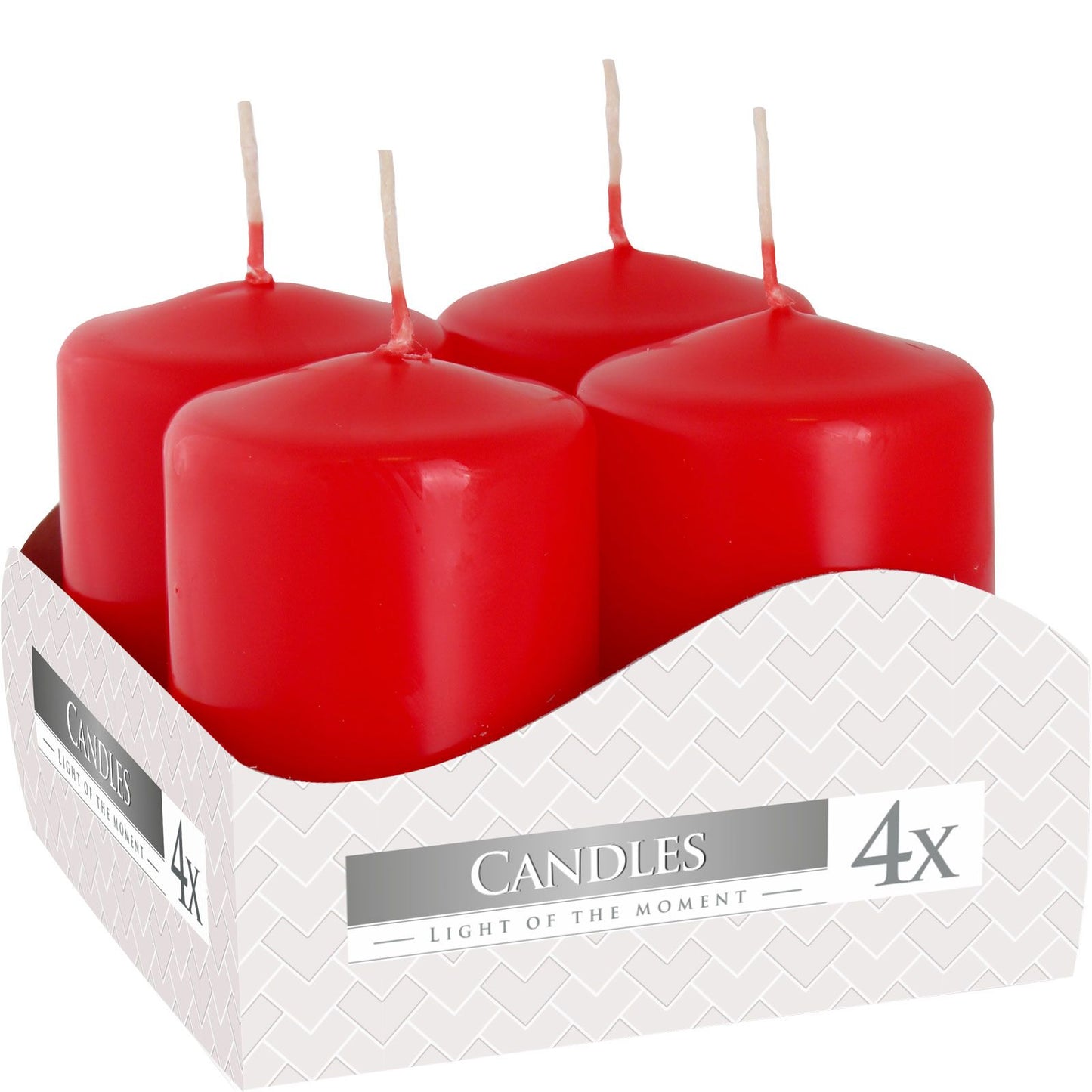 Set of Pillar Candles 40x60mm (4 pieces) - Red