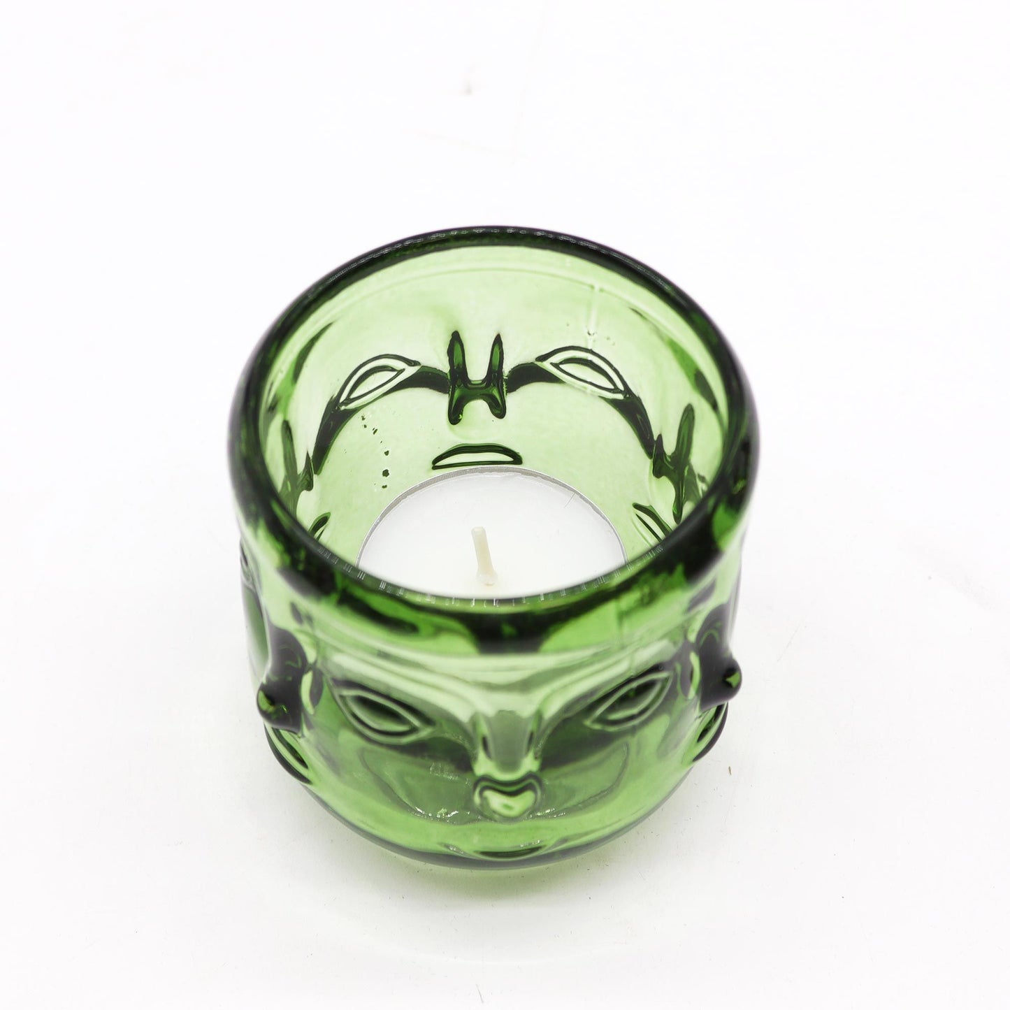 Set of 2 Buddha Faces Candle Jar - Garden Jade