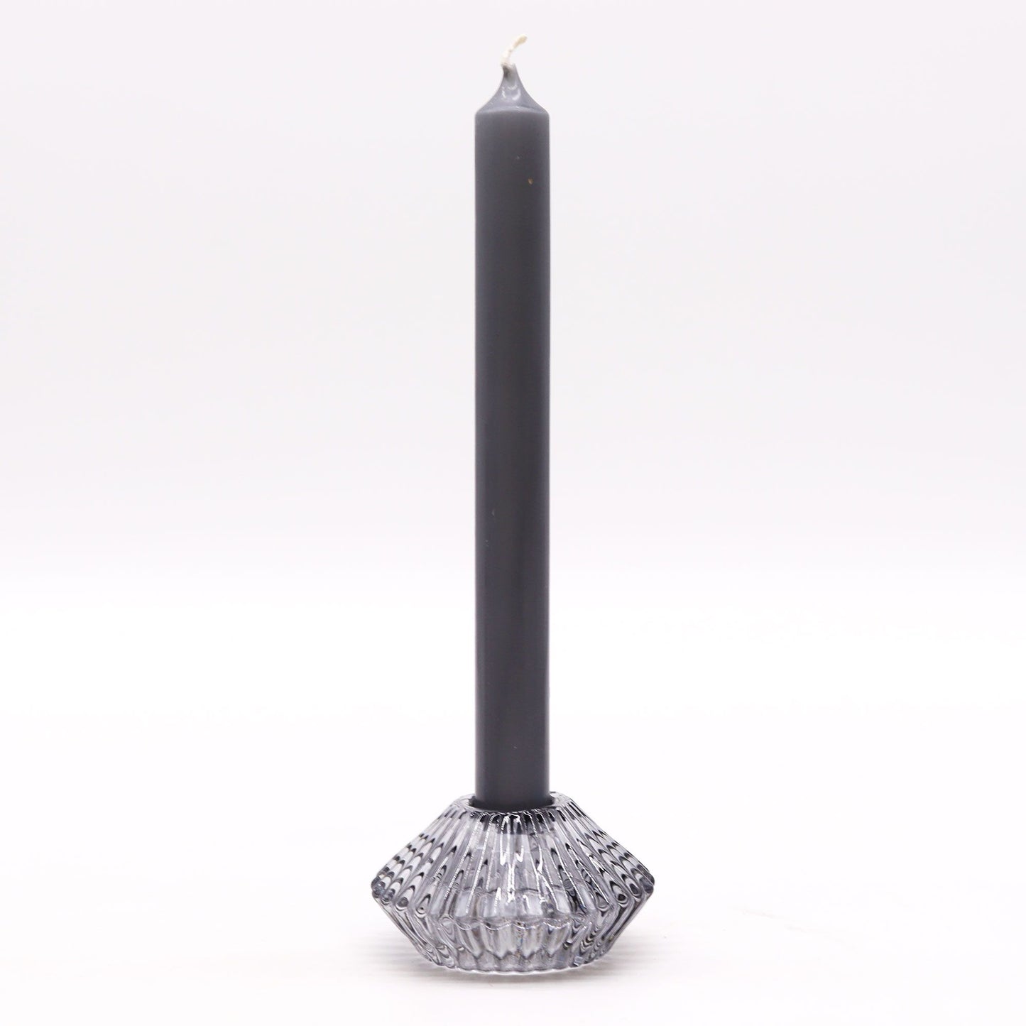 Set of 2 Flower Flip Dinner Candle / Tealight Holder - Midnight Grey