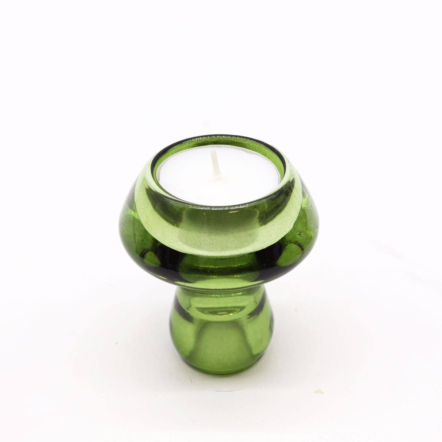 Set of 2 Mushroom Flip Dinner Candle / Tealight Holder - Garden Jade