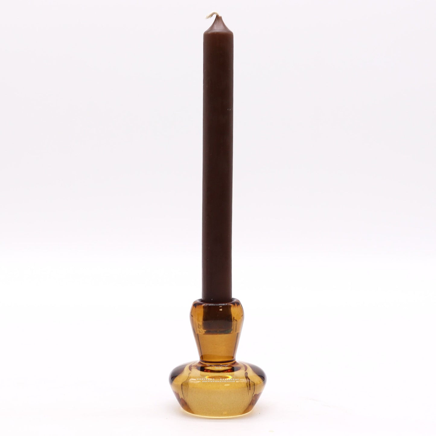 Set of 2 Mushroom Flip Dinner Candle / Tealight Holder - Antique Amber