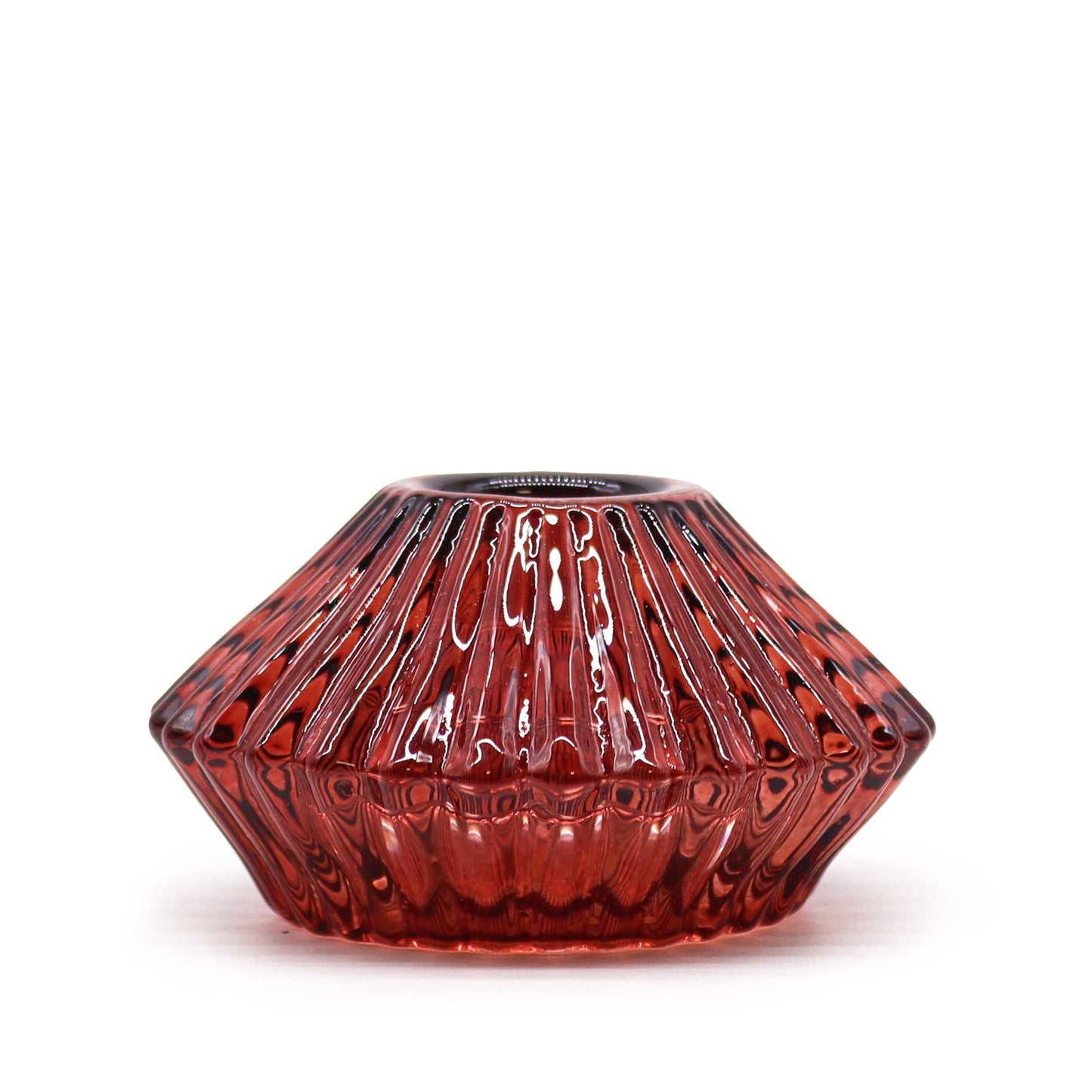 Set of 2 Flower Flip Dinner Candle / Tealight Holder - Vampire Red