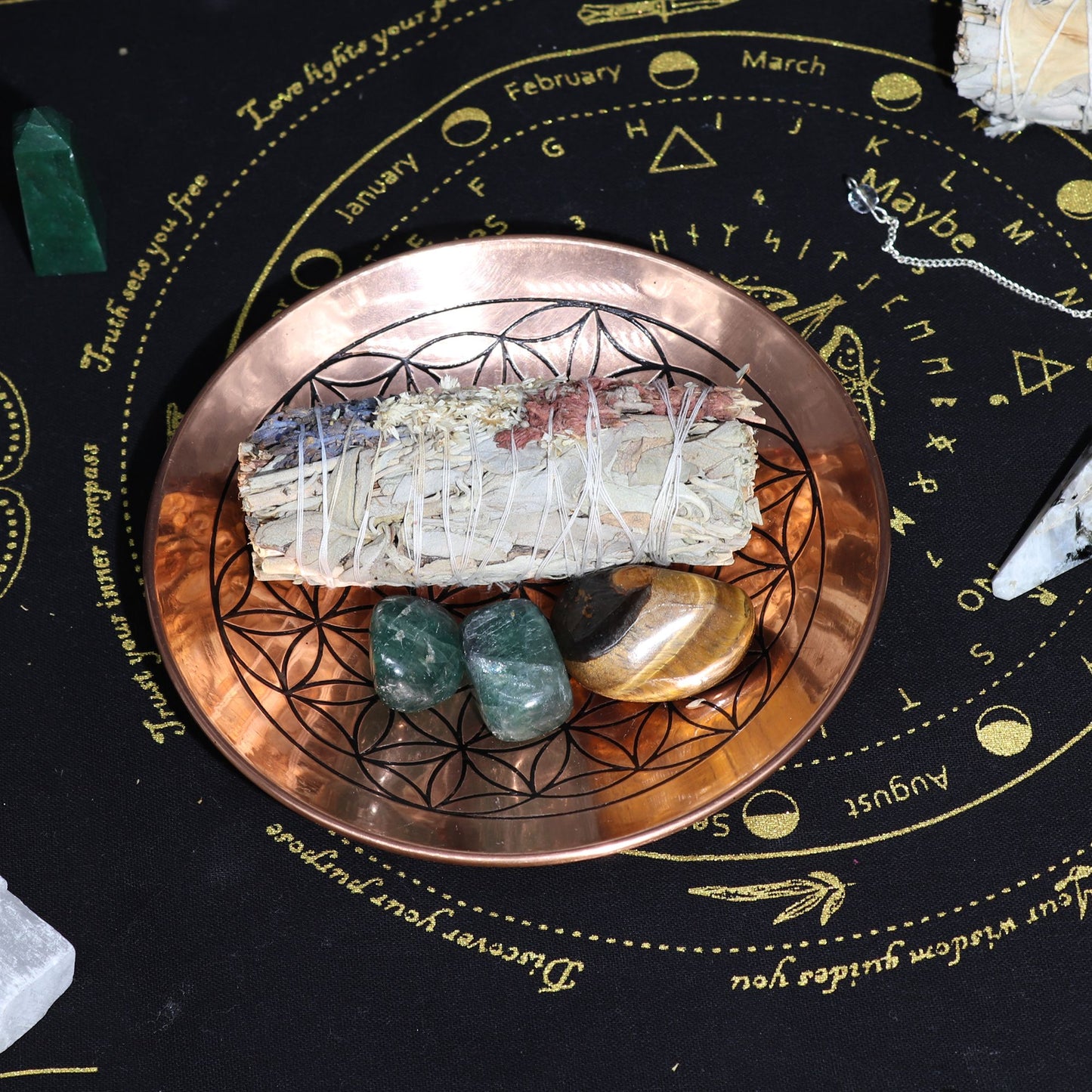 Copper Offer / Smudge Plate - Flower of Life