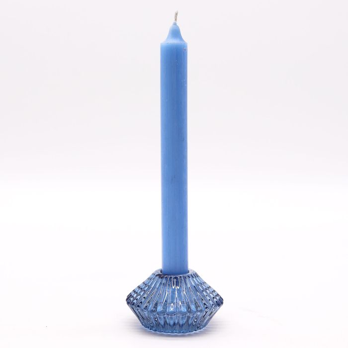 Set of 2 Flower Flip Dinner Candle / Tealight Holder - Royal Blue