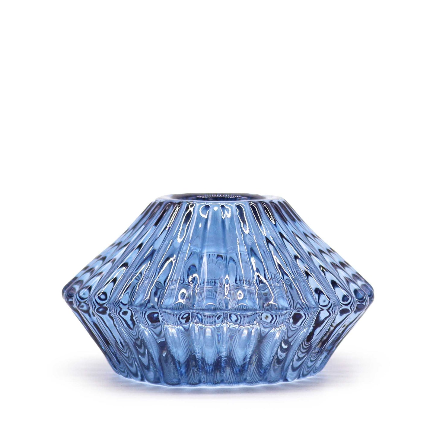 Set of 2 Flower Flip Dinner Candle / Tealight Holder - Royal Blue