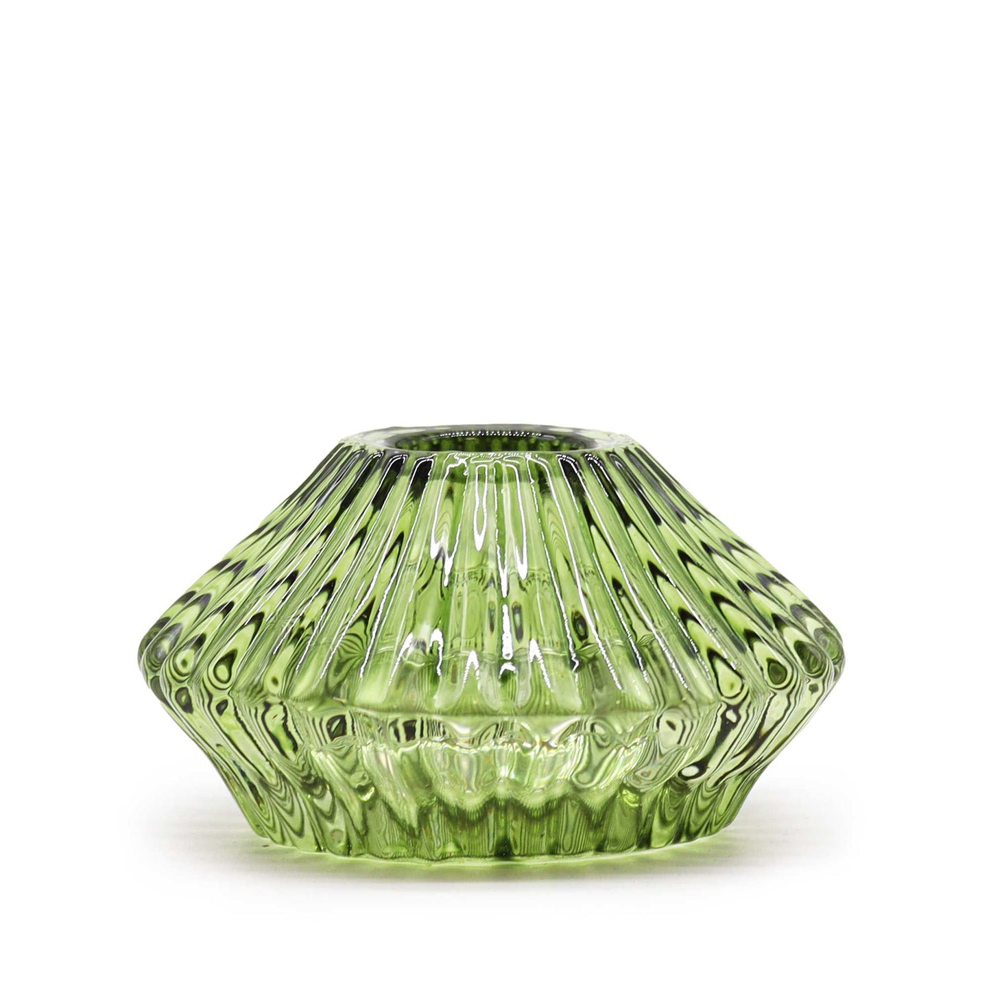 Set of 2 Flower Flip Dinner Candle / Tealight Holder - Garden Jade