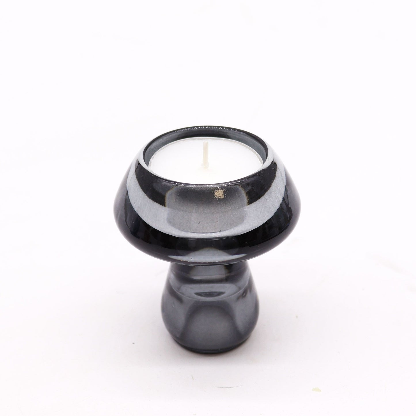 Set of 2 Mushroom Flip Dinner Candle / Tealight Holder - Midnight Grey