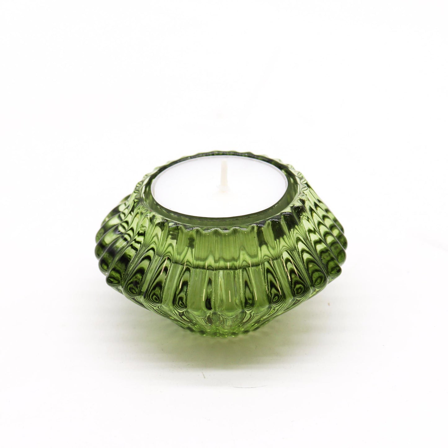 Set of 2 Flower Flip Dinner Candle / Tealight Holder - Garden Jade