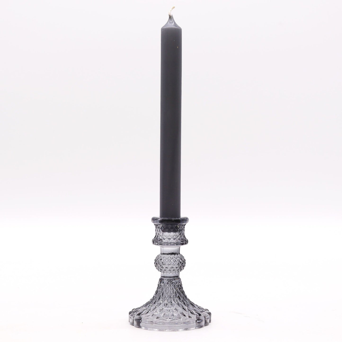 Set of 2 Vintage Dinner Candle Holder - - Midnight Grey