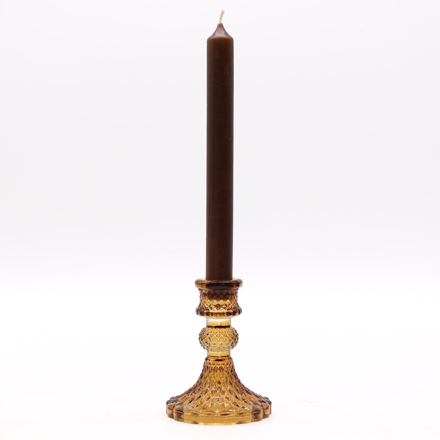 Set of 2 Vintage Dinner Candle Holder - Antique Amber