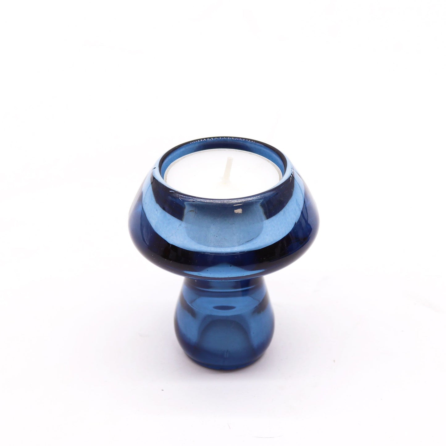 Set of 2 Mushroom Flip Dinner Candle / Tealight Holder - Royal Blue