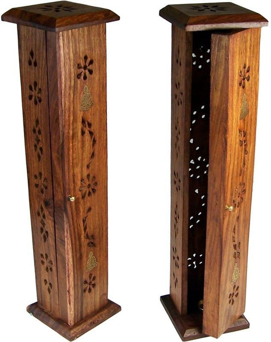 Square Incense Tower - Brass inlay