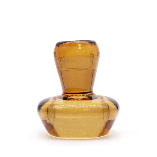 Set of 2 Mushroom Flip Dinner Candle / Tealight Holder - Antique Amber