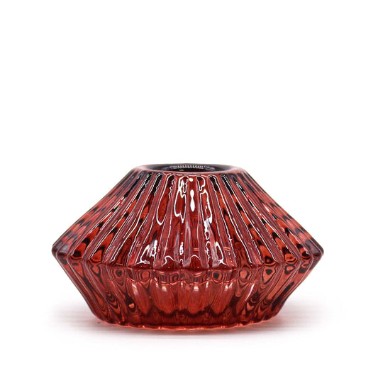 Set of 2  Flower Flip Dinner Candle / Tealight Holder -  Vampire Red