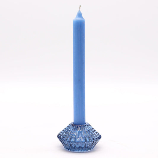 Set of 2  Flower Flip Dinner Candle / Tealight Holder - Royal Blue