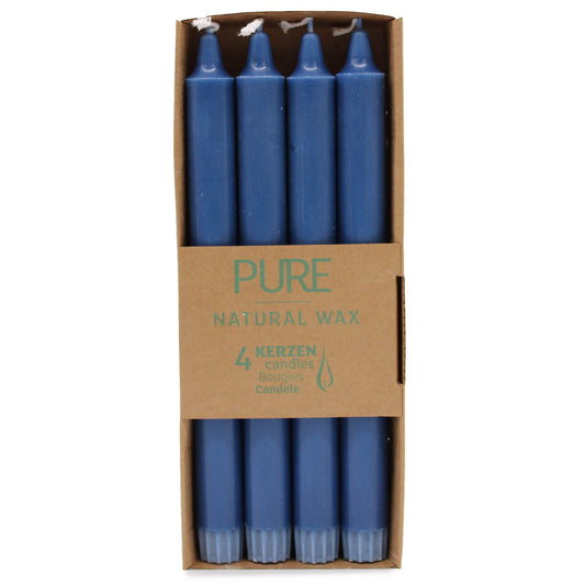 Pure Natural Wax Dinner Candle 25x2.3 - Blue